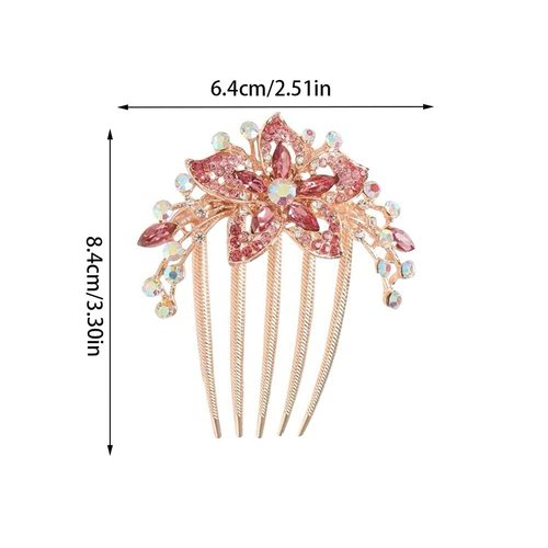 KuuGuu 6 PCS Flower Bride Wedding Hair Comb Floral Rhinestone Hair Side Combs Crystal Hair Pins Sparkly Vintage Headpiece Hair Accessories for Brides Bridesmaids Women Girls Updo
