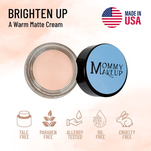 Mommy Makeup Waterproof Cream Eyeshadow | Any Wear Creme in Brighten Up (A Warm Matte Cream) for Eyes, Cheeks & Lips | Ultimate Multi-tasking Cream to Powder Eye Shadow