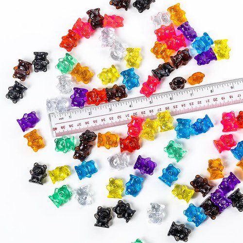 Odoorgames 100 Pcs Transparent Bear Counters, Counting Animal Matching Games Color Sorting Toys, Translucent Toys for Light Table, Includes 11 Activity Cards