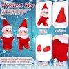 Cunno 12pcs Christmas Baby Elves Miniature Elf Doll Plush with Elf Clothes Xmas Elf Toy Accessories for Little Girls and Boys Christmas Advent Calendar Easter Decorations(Red, Green)