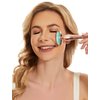 I·B·N G Jade Face Roller with 3 Interchangeable Heads, Facial Tools Face Rollers for Women, Face Massage Skin Care Beauty Tools (Green+Rose)