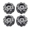 Swaytail Premium 97mm Mecanum Wheel for AGV Robot Car Chassis, Omni Directional Tire with 4pcs Metal 6mm Coupling Motor Connector for Arduino Raspberry Pi Microbit DIY RC Toy Part STEAM Maker Remote