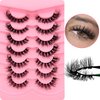 7 Pairs Cat-Eye Lashes Flu-ffy 16mm Fox Eye Lashes Curly Volume Eyelashes Faux Mink Lashes that Look Like Extensions Lashes Wispy False Eyelashes Natural Look(Z10)