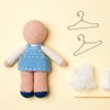 50Pcs Mini Clothes Hangers Metal Doll Clothes Dress Outfit Holders Wire Rack Stand for Miniature Dollhouse Gown Closets Toys Bedroom Accessories Golden 40mm