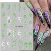 Halloween Nail Art Stickers Glow in The Dark Luminous, Halloween Nail Decals DIY Nail Art Supplies for Halloween Days Luxury Pegatinas para Uñas Women Girls DIY Nail Decorations