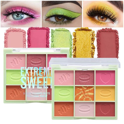 9Colors Glitter&Matte Eyeshadow Palette, Glitter Shimmer Sparkly Eye Shadow Palette Makeup, Warm Pastel Eyeshadows Palette Long Lasting Waterproof Naturing-Looking Women Girls Eye Shadow (3#)