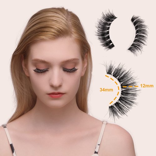 INMISS Air Lash 3D Mink Full Fluffy Wispy Mink Lashes Volume with Invisable Clear Band 8 Pairs 18mm Long Eyelashes Natural Look