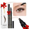 Angiehaie Eyebrow Pencil (Golden Brown), Microblade Eyebrow Pen, 4 Point Microblade Brow Pen for Hair-Like Effect, Smudge-proof, Waterproof and Long Lasting