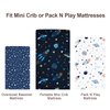 david's kids 3 Pack Mini Crib Sheets, Premium Pack N Play Sheets for Boys Girls Neutral, Soft Breathable Baby Sheets Fit Pack N Play, Playard and Mini Crib Mattresses, Space