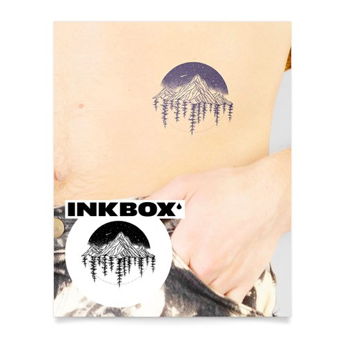 Inkbox Temporary Tattoos, Semi-Permanent Tattoo, One Premium Easy Long Lasting, Water-Resistant Temp Tattoo with For Now Ink - Lasts 1-2 Weeks, Darkened Sky, 4 x 4 in