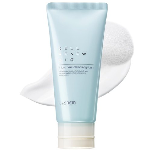 THESAEM Cell Renew Bio Micro Peel Cleansing Foam - PHA Enzyme Deep Exfoliating, Soothing & Moisturizing Care, Rich Soft Face Peeling Foam, for All Skin Types, 5.75oz.