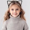 IJF 3PCS Furry Headband Black Hair Hoops for Cosplay Costume Accessories - Feline Ears Hairband for Women