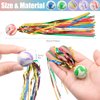 inheming 20 PCS Comet Balls with Colorful Streamers, Rubber Bouncy Balls for Kids Birthday Party Favors, Easter Basket Goody Bag Filler