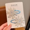 8PCS Snowflake Hair Clip Blue White Christmas Hair Accessories for Women Xmas Bow Hair Clip Festive Snowflake Hairpins Holiday Hair Accessory Party Gifts