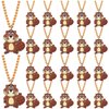 KeeStar 24 Pack Beaver Necklace Party Favors for Wild Animal Themed Baby Shower, Birthday Party Goodie Bag Fillers，School Carnival Rewards, Photography Props, Home Decorations, Classroom Prize