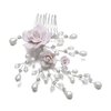 SAMKY Handmade Flower Rhinestone Crystal Pearl Bridal Wedding Tiara Hair Comb FC047