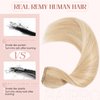 Hairro 100% Real Hair Extensions Clip in Remy Human Hair 16" 50g One-piece 5 Clips Long Straight Hair Extensions for Women Gift Wide Weft Soft Silky #6 Light Brown