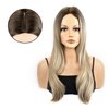 MocNeavian Blonde Wigs for Women 23 Inches Long Wavy Ombre Blonde Wigs Middle Part Ombre Natural Looking Synthetic Fiber Heat Resistant Wig Women's Wigs for Daily Use Women's Charming Wigs
