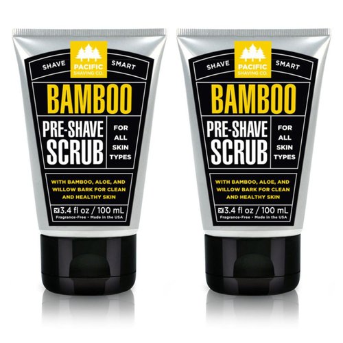 Pacific Shaving Company Bamboo Pre-Shave Scrub - Exfoliating Face Scrub &amp; Cleanser - Daily Face W...