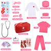 PARTTELY Doctor Costume for Kids, Halloween Costumes Career Day Costume for Kids aged 3-8, Kids Scrubs with Lab Coat