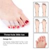 Toe Spacers, Pinkie Toe Separators Straightener with 3 Loops for Curled Toes Overlapping Toes Foot Pain Bunion Corrector and Bunion Relief for Men Women, 6 Pieces/3 Pairs