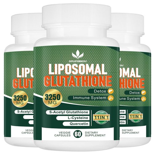 Spliferkou 3250 MG Liposomal Glutathione Supplement,Reduced L-Glutathione with Resveratrol,Quercetin, Antioxidant Supplement for Immune System,Gluten Free & Non-GMO, 180 Capsules