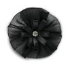 Expo International Yo Organza Flower with Rhinestone Brooch Pin Hair Clip Patches/Appliques, Black