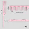 LLTGMV Wide Tooth Rat Tail Comb for Curly Hair Wet Comb Detangling Parting Hair Comb for Women Men Hair Stylist - Pink