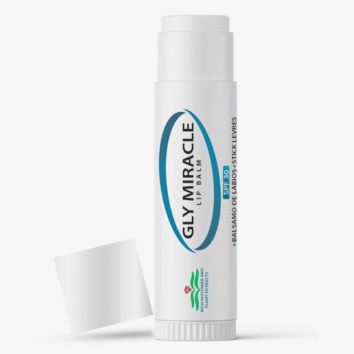 GLY MIRACLE Moisturizing Lip Balm Bundle of Three (3) SPF 30 Natural Elixir of Aloe Vera, Bees Wax, Coconut Oil, Lanolin, Shea Butter to help repair, protect, nourish and soften lips