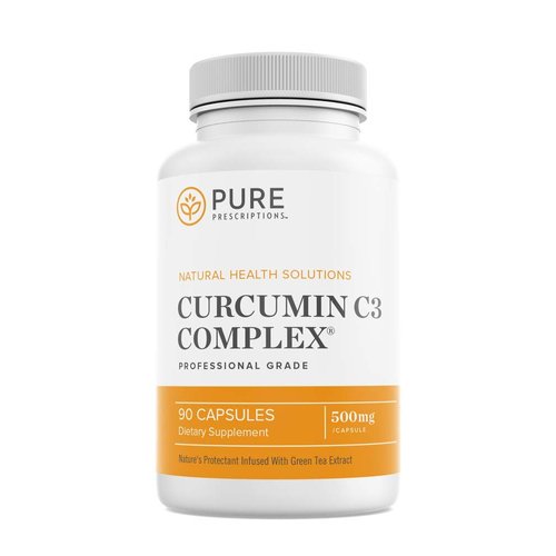 Pure Prescriptions Turmeric Curcumin C3 Complex - Bioperine for Optimum Absorption; Promotes Joint & Back Pain Relief Plus Circulatory Health - 1500Mg Per Serving - 90 Veg Capsules - Made in USA
