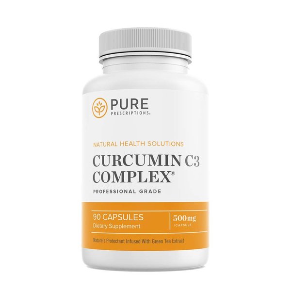 Pure Prescriptions Turmeric Curcumin C3 Complex - Bioperine for Optimum Absorption; Promotes Joint & Back Pain Relief Plus Circulatory Health - 1500Mg Per Serving - 90 Veg Capsules - Made in USA