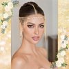 SAWINDA Gold Rhinestone Head Chain Jewelry Tassel Crystal Pendant Headpiece Wedding Bridal Halloween Costume Prom Hair Chain Headbands Goddess Egyptian Head Piece for Women