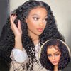 Kinky 4C Edges Hairline HD Lace Front Wig Human Hair With Curly Baby Hair 13x4 Lace Front Wigs Human Hair Pre Plucked Glueless Curly Lace Front Wigs Human Hair For Black Women 150% Density (22 Inch)