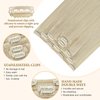 Remy Hair Extensions Clip in Human Hair Platinum Blonde Invisible Double Weft Long Brazilian Clip on Real Human Hair Extensions Straight Natural Clip ins Hair for Women 18 Inch 60G 5 PCS
