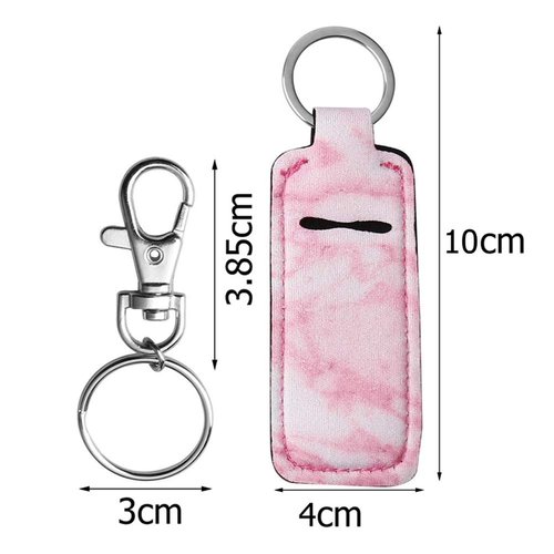 Pengxiaomei 3 Pcs Chapsticks Holder Keychain Stocking Stuffers for Women Lip Balm Holder Chapsticks Keychain Holder for Lipstick (Pink, Blue, Grey)