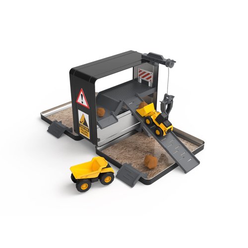 CAT Construction Toys, Store N Go Construction Playset with Travel Case, Ages 3+, 2 Little Machines Vehicles & Assortment of Construction Site Accessories, Quality, Durable & Realistic