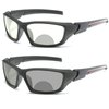 mincl Transition Photochromic Bifocal Reading Glasses for Mens and Womens, Square Sports Sunglasses Readers 0~+4.00 (Black, 1.75)