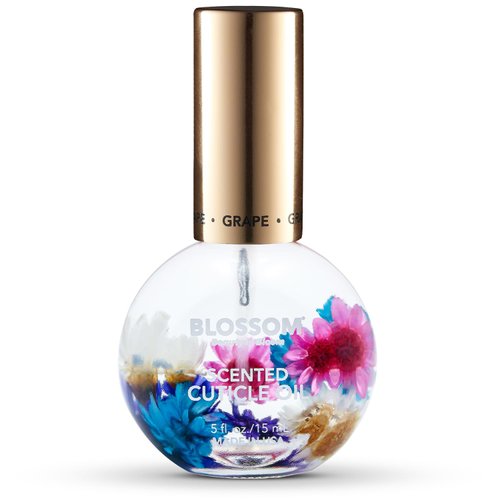 Blossom Hydrating, Moisturizing, Strengthening, Scented Cuticle Oil, Infused with Real Flowers, Made in USA, 0.5 fl. oz, Grape
