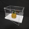 Clear Acrylic Display Case, Self-Assembly Acrylic Box with Transparent Side Door and White Thick Base, Dustproof Protection Showcase Organizer for Collectible Doll Toy Model (20X10X15cm/8X4X6inch)