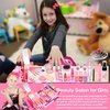 Kids Makeup Kit for Girl - 57 PCS Safe and Washable Makeup for Kids, Real Girls Makeup Kit, Toddler Makeup Kit with Cosmetic Case, Girls Toys Age 4-12, Princess Toys for Girls (Pink)