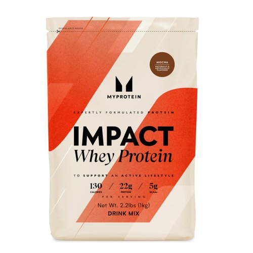 Myprotein Impact Whey Protein Powder, 2.2 Lbs (31 Servings) Mocha, 22g Protein & 5g BCAA Per Serving, Protein Shake for Superior Performance, Muscle Strength & Recovery, Gluten Free