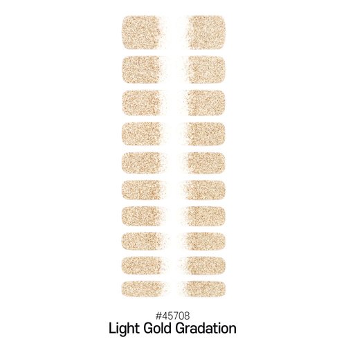 Laflare Gel Glossy Nail Strips, Self Adhesive Gel Nail Art Decals Polish Stickers with 20 Pcs Double-End Strips Glitter False Nails Including Trimming File (R45708 - Light Gold Gradation)