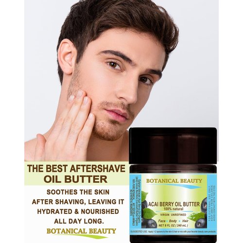 Botanical Beauty ACAI BERRY OIL BUTTER RAW VIRGIN UNREFINED BLEND for Face, Body, Hair, Lip and Nails Coconut Oil and Acai Berry Oil 4 Fl. oz. - 120 ml. Rich in Vitamin E