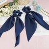 Scrunchies, Blue Scrunchies, Silk Scrunchies, Blue Hair Bow, Scrunchies for Women, Hair Scarf Scrunchie, Hair Scrunchies, Satin Scrunchies, Silk Hair Ties, Bow Scrunchie, Silk Ponytail Holders, 2pcs