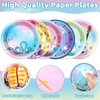 Justforjoyful 48 Guests Music Themed Birthday Decoration Disposable Tableware Plates and Pop Singer Themed Party Supplies for Girls Birthday Party Fans Celebration