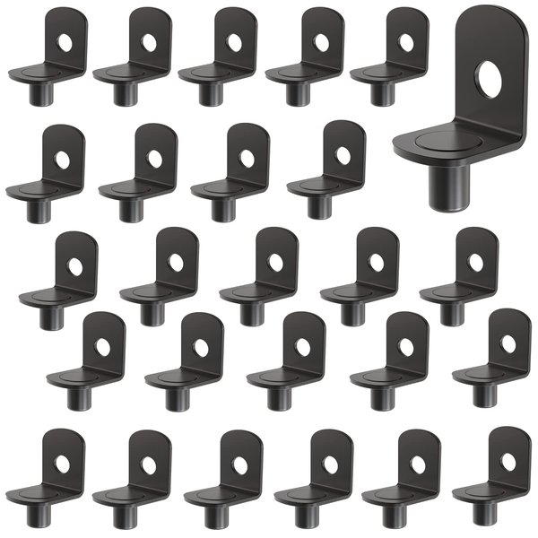 50 PCS Shelf pins, Shelf Bracket Pegs with Hole, Bracket-Style, L-Shaped Furniture Bracket Pegs Cabinet Bracket Pegs Shelf Pegs,Black Tone