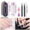 Rhinestone Picker Tool,2 Pcs Rhinestones Diamond Painting Dotting Pen,Rhinestone Tool,Gem Picker Tool,Manicure Nail Art DIY Decoration Tool,Wax Pencil for Rhinestones (Purple and Pink)
