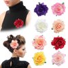 KXJHY Rose Hair Clip Flower Hairpin Rose Brooch Floral Clips, 4Pcs Fabric Rose Flowers Hair Clips Mexican Hair Flowers Pin up Headpieces for Woman Girl Wedding Party Mother's Day (Pink)
