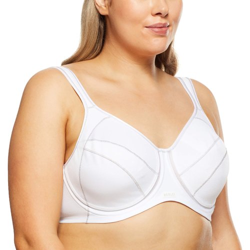 Berlei Women's Full Support Underwire Sports Bra, White (White), US 34H (UK 34FF)