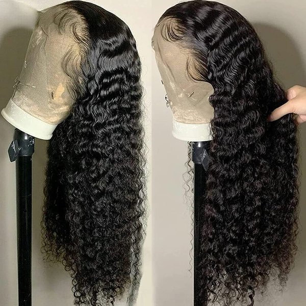 PRIMELACE Curly Lace Front Wig Human Hair 13x4 Deep Wave Lace Front Wigs Human Hair 16inch 180% Density HD Transparent Mongolian Kinky Curly Wig for Black Women Human Hair